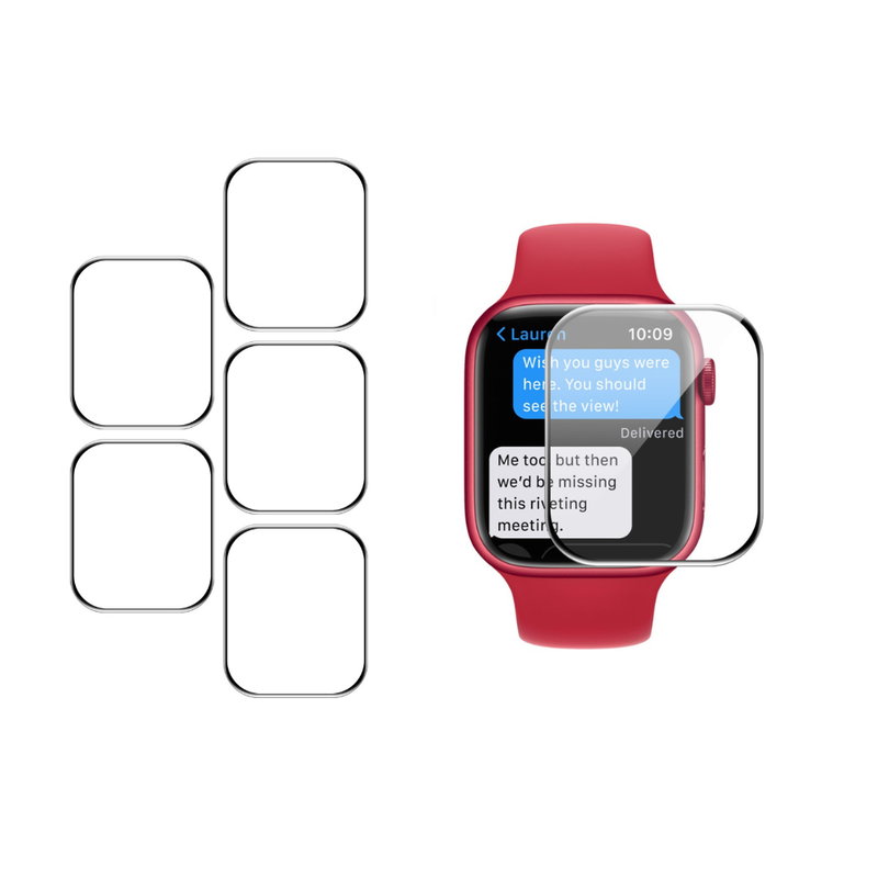 5 Stk. 3D Curved Skærmbeskyttelse / Beskyttelsesglas til Apple Watch 7 - 45 mm