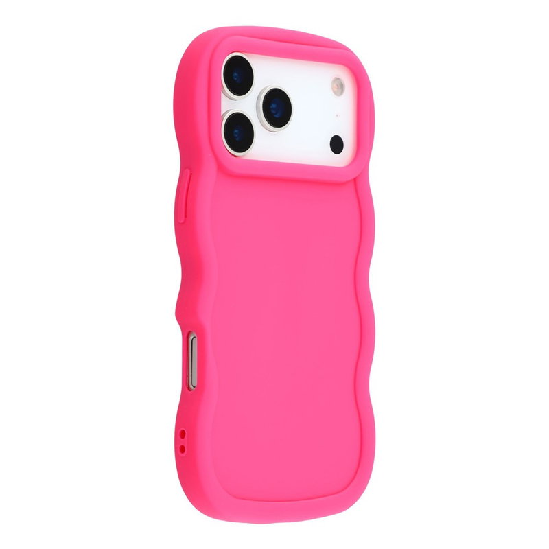 Wavy iPhone 17 Pro Silikone Cover Med Bølget Kant - Pink