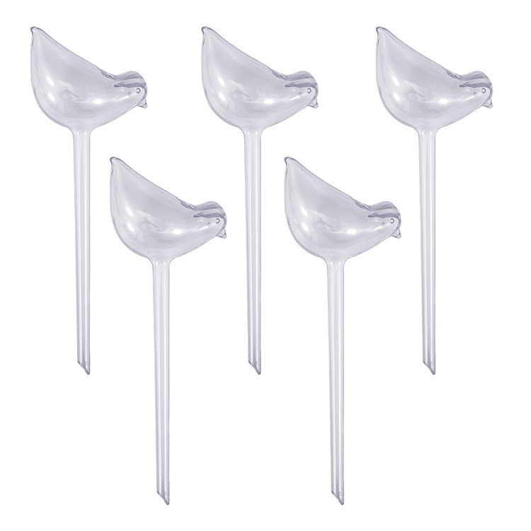 5 stk. Fugleformet Selvvandingsglas til Planter – 90 ml