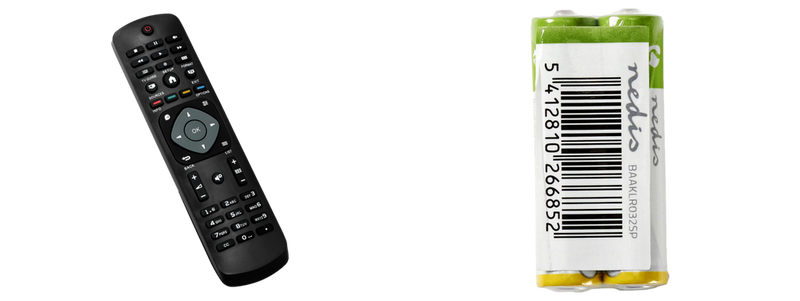 Pakke m. 1stk Universal Fjernbetjening til Philips TV & 1stk 2-Pak AAA Batterier