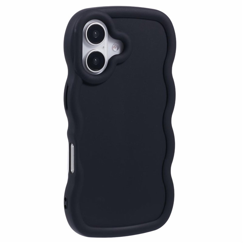 Wavy iPhone 17 Cover i Silikone med Bølget Kant - Sort