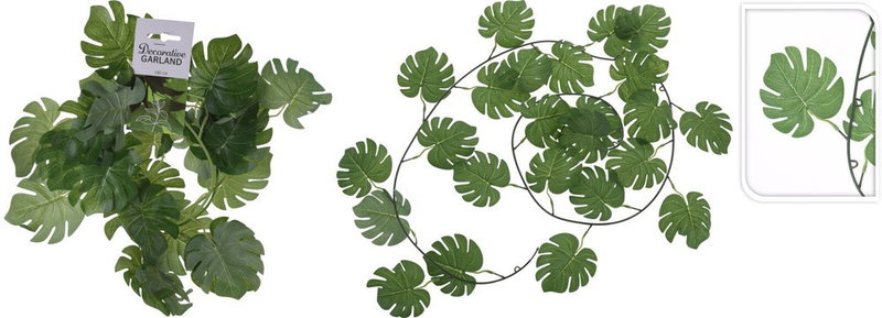 Grøn Blad Guirlande - 180 cm