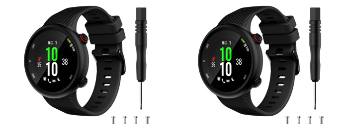 2x Silicone rem til Garmin Forerunner 45 Plus-Sort