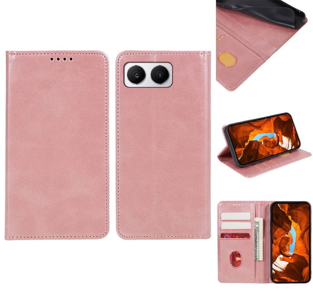 Læderetui til OnePlus Nord 4 i Rose Gold
