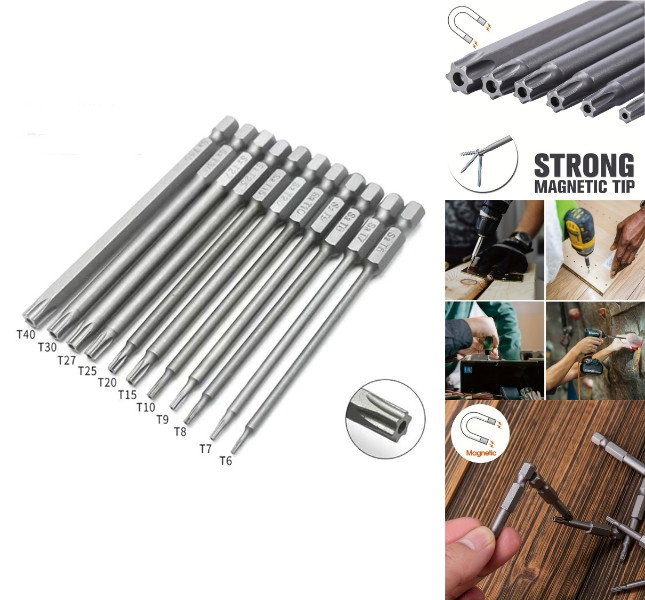Torx-bit sæt med 11 bits