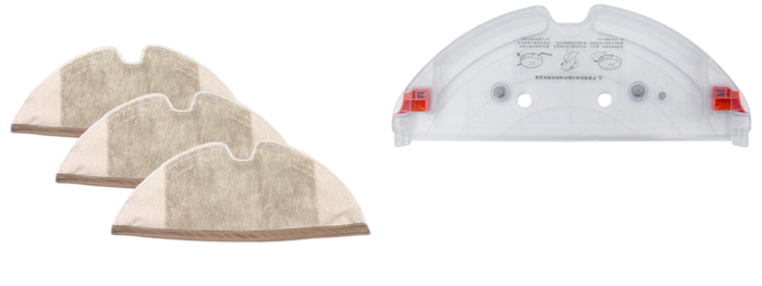 Pakke m. 3stk Mopper til Roborock S5 / S50 / S5 Max & Moppeholder til Roborock S5 Max / S6 MaxV
