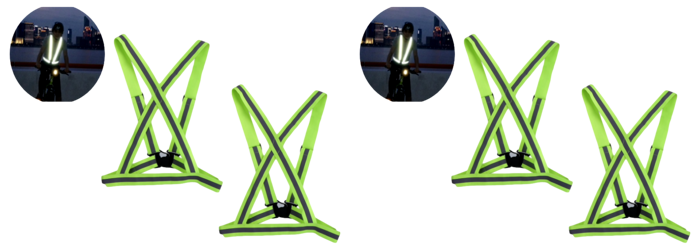 2x 2 Stk Justerbar Refleksvest til Børn & Voksne