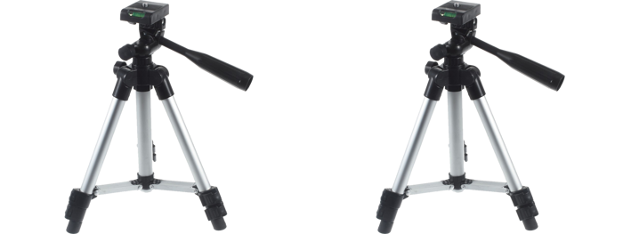 2x Foldbar Tripod til Ringlys, GoPro & DSLR Kamera (35-102cm)