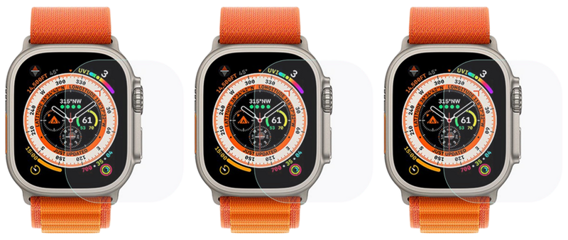 3x Beskyttelsesglas / Skærmbeskyttelse / Glas til Apple Watch Ultra