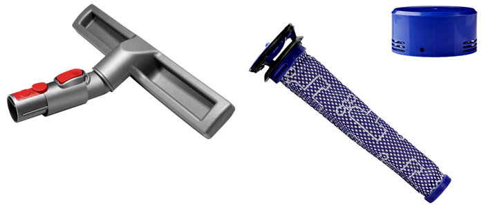 Pakke m. Parketmundstykke til Dyson V6 / V7 / V8 / V10 / V11 / V15 / V15s & Pakke med HEPA Filter & Pre-Filter til Dyson V7 / V8