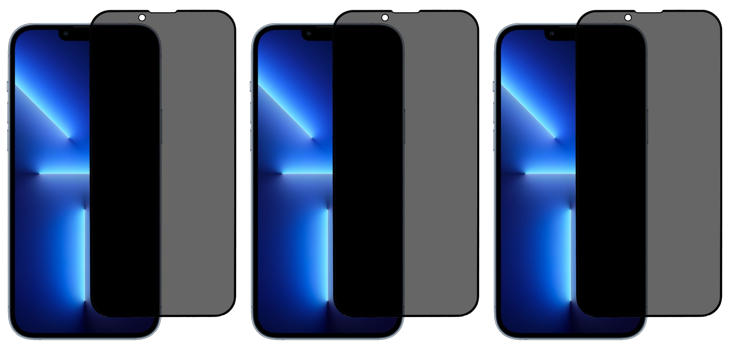3x Beskyttelsesglas / Skærmbeskyttelse / Privacy Glas til iPhone 14