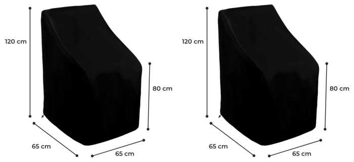 2x Overtræk til Havestole - 120 x 65 x 80 cm