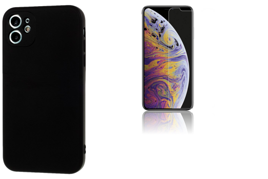 Soft Matte Cover & Beskyttelsesglas / Skærmbeskyttelse / Glas til iPhone 11