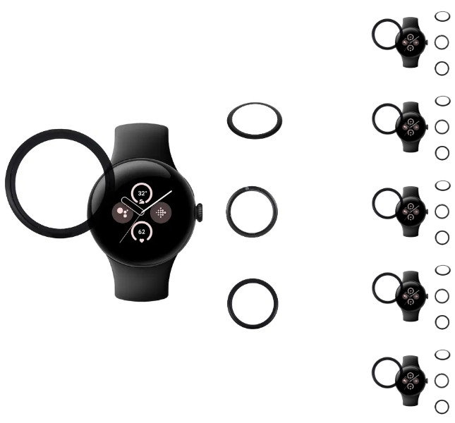 Skærmbeskytter til Google Pixel Watch 3 fremstillet af PMMA