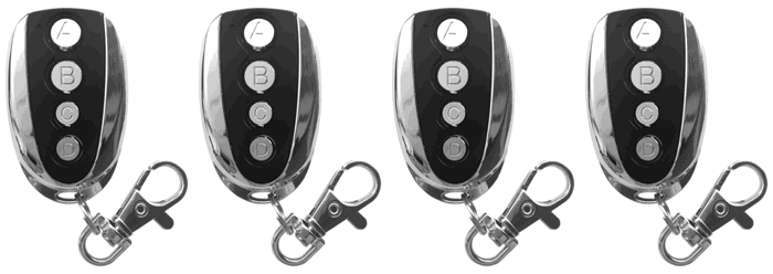 2x 2 Stk Universal Kodekloner – Fjernbetjening 433MHz m. 4 Knapper