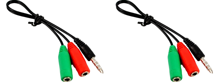 2x Audio 3.5mm Splitter - Adapter til Ps4 Headset