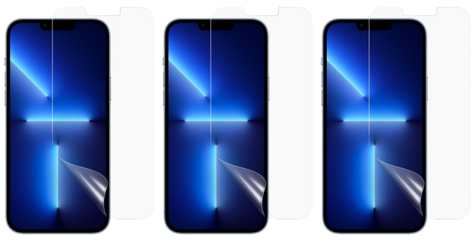 3x Beskyttelsesfilm til iPhone 13 / 13 Pro