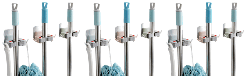 3x Vægmonteret Moppeholder / Redskabsholder