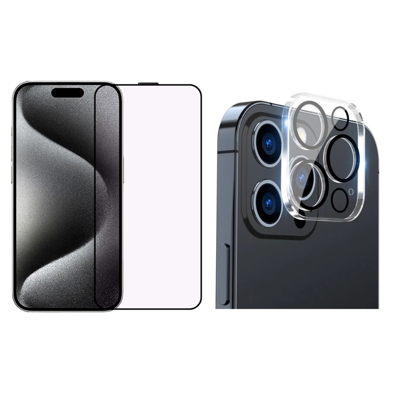 Pakke m. Skærmbeskyttelse / 3D Glas til iPhone 15 Pro & Kamera Beskyttelsesglas til iPhone 15 Pro / Pro Max