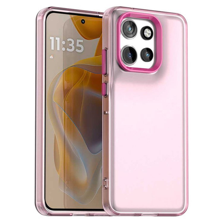 Motorola Edge 50 Neo Transparent Cover - Lyserød