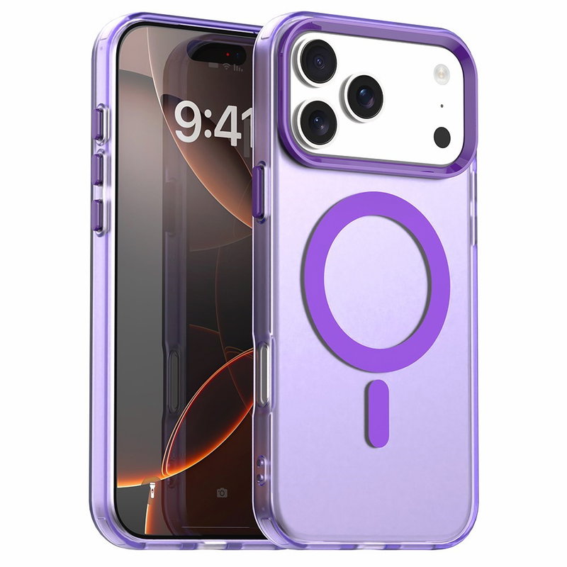 Gennemsigtigt iPhone 17 Pro Max Cover med MagSafe - Lilla