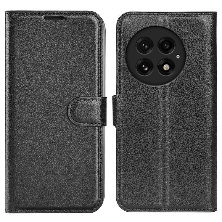 OnePlus 13 Læder Flip Cover med Magnet Luk - Sort