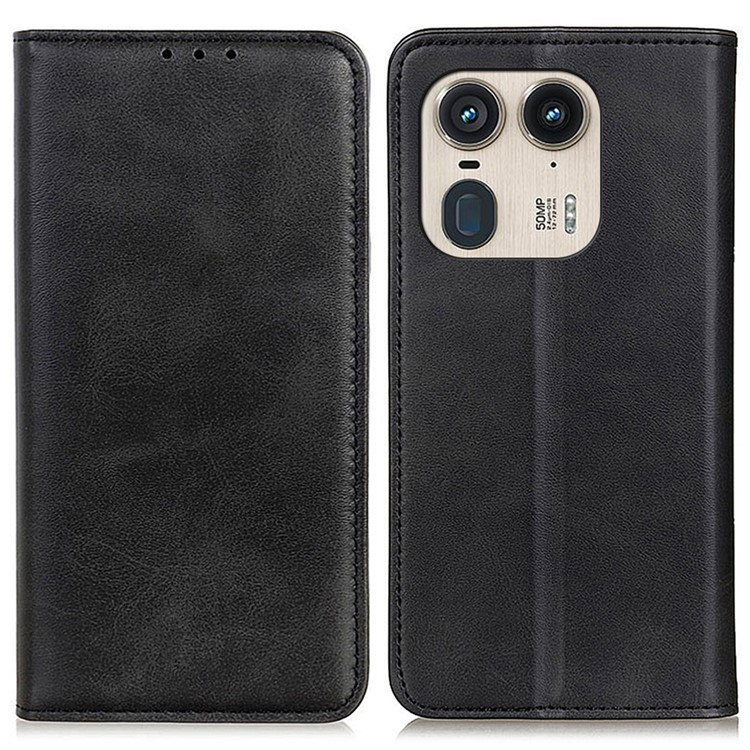 Motorola Edge 50 Ultra Læder Flip Cover - Sort