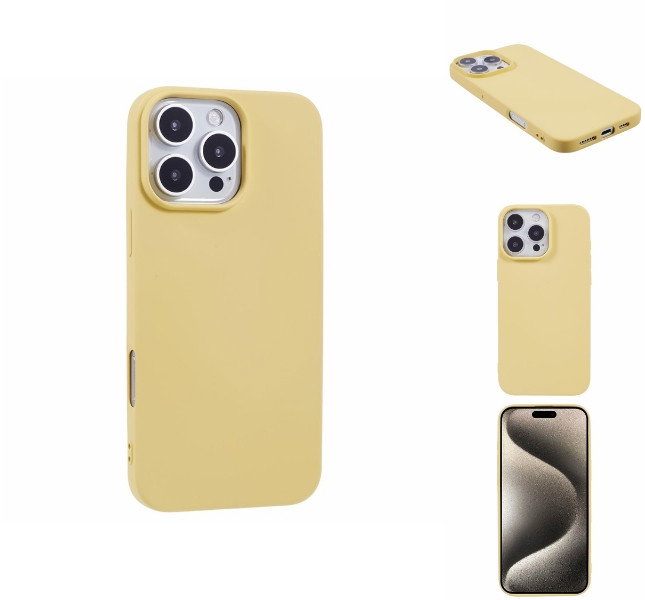 Gult beskyttelsescover til iPhone 16 Pro
