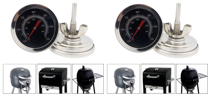 2x Grill Termometer til Låg