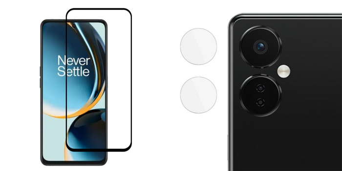 Pakke m. Skærmbeskyttelse / 3D Glas til OnePlus Nord CE 3 Lite 5G & Kamera Beskyttelsesglas til OnePlus Nord CE 3 Lite 5G