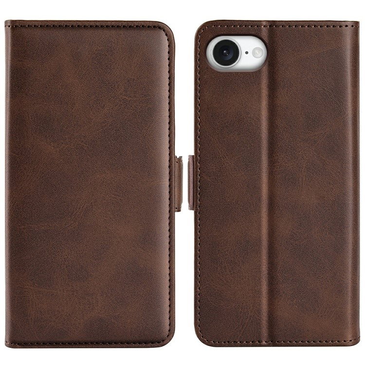iPhone 16e Læder Flip Cover - Brun