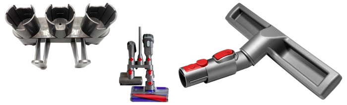 Pakke m. Væghængt Holder til 5 Dyson V7 / V8 / V10 / V11 / V15 / V15s / Big Ball Mundstykker & Parketmundstykke til Dyson V6 / V7 / V8 / V10 / V11 / V15 / V15s