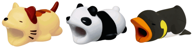 3 Stk Kabel Beskytter Dyr - Kat, Panda & Pingvin