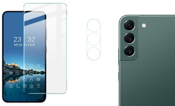 Pakke m. Skærmbeskyttelse / Glas til Samsung Galaxy S23 & Kamera Beskyttelsesglas til Samsung Galaxy S23 / S23 Plus