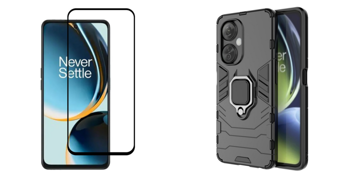 Pakke m. Beskyttelsesglas / Skærmbeskyttelse / 3D Glas til OnePlus Nord CE 3 Lite 5G & Hybrid Cover til OnePlus Nord CE 3 Lite 5G