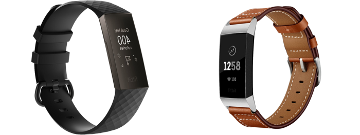 Pakke m. Silicone rem til Fitbit Charge 3 / 4 Sort & Teresina rem til Fitbit Charge 3 / 4 Brun