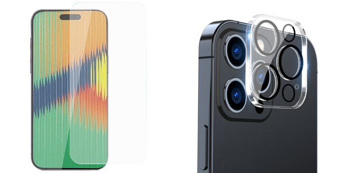 Pakke m. Skærmbeskyttelse / Hærdet Glas til iPhone 15 Pro & Kamera Beskyttelsesglas til iPhone 15 Pro / Pro Max