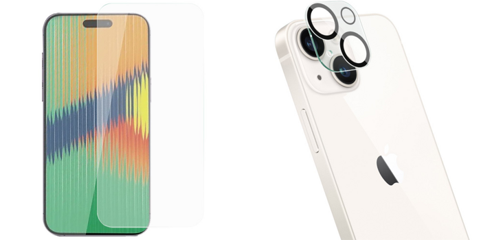Pakke m. Skærmbeskyttelse / Hærdet Glas til iPhone 15 & Kamera Beskyttelsesglas til iPhone 15 / 15 Plus