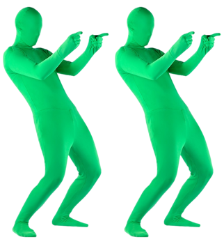 2x Onepiece Green Screen Dragt
