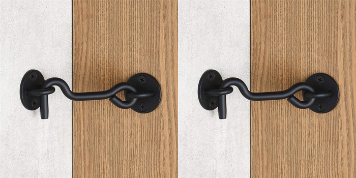 2x Dørkrog i Sort Rustfrit Stål