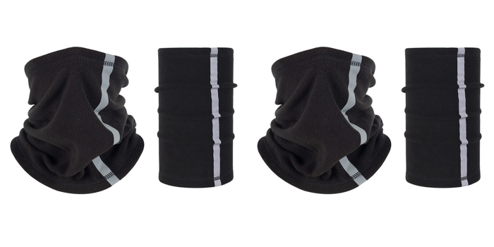 2x Vinter Halsedisse i Fleece med Refleks til Løb, Cykling og Ski