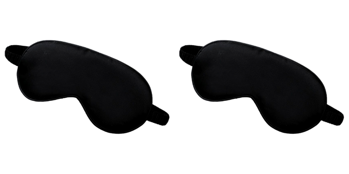 2x Sort Satin Sovemaske - Blokerer Lys for Bedre Søvn