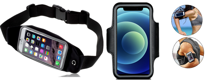 Pakke m. Løbebælte til iPhone 13 / 14 & Løbearmbånd til iPhone 13 / 14