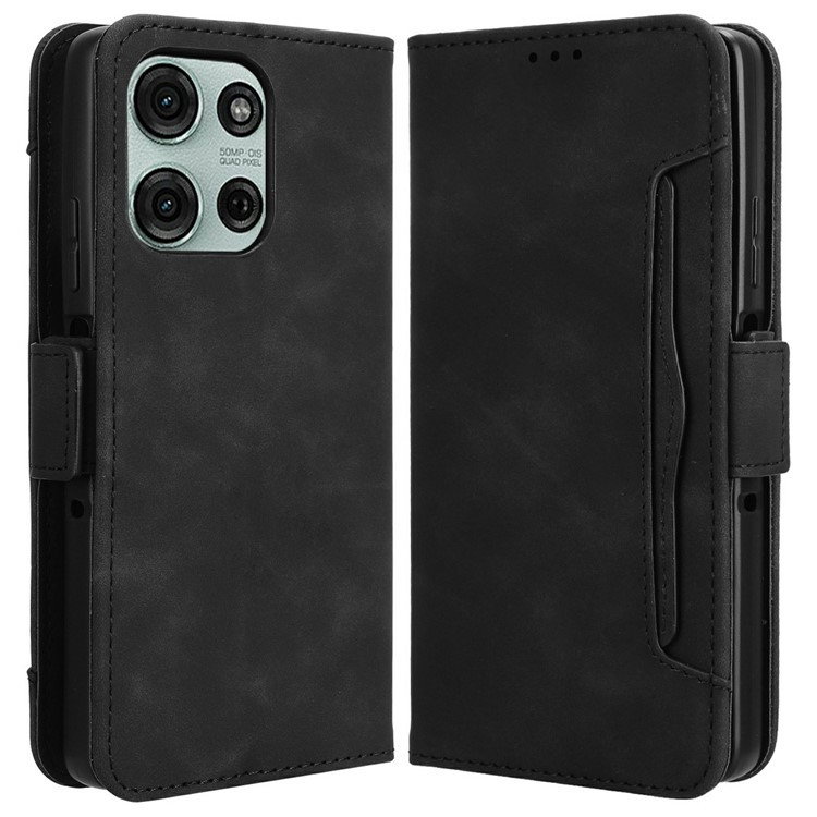 Flip Cover til Motorola Moto G75 5G Med Lommer til Kort / Mobilpung - Sort