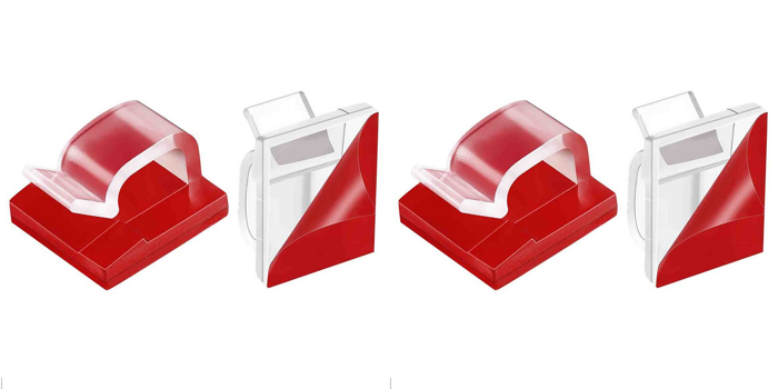 2x 10 Stk Selvklæbende Kabel Holdere-Gennemsigtig