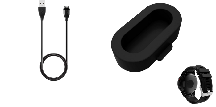 Pakke m. Oplader Kabel til Garmin Vivomove 3 / 3S & Vivoactive 4 / 4 45mm / 4S & Støvdæksel til Opladerport til Garmin Vivomove 3 /3S & Vivoactive 4 / 4S