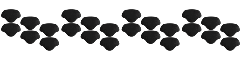 4x 3 Par Hælkapper til Sko og Sneakers, Hælindlæg i 7 x 4,8 cm-Sort