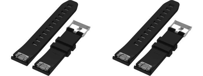 2x Silicone Rem til Garmin Fenix 5 / 5 Plus / 6 / 6 Pro / Chronos - Sort