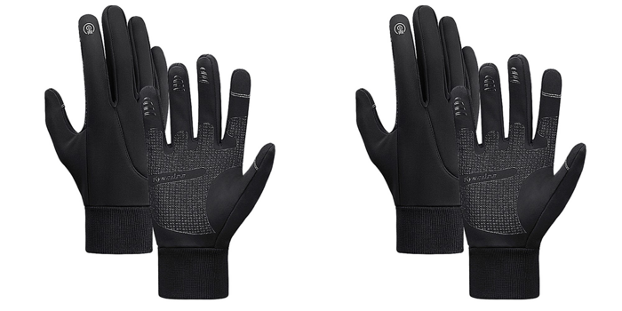 2x Vandtætte Vinterhandsker til Cykling og Løb, Handsker med Touch-Extra Large