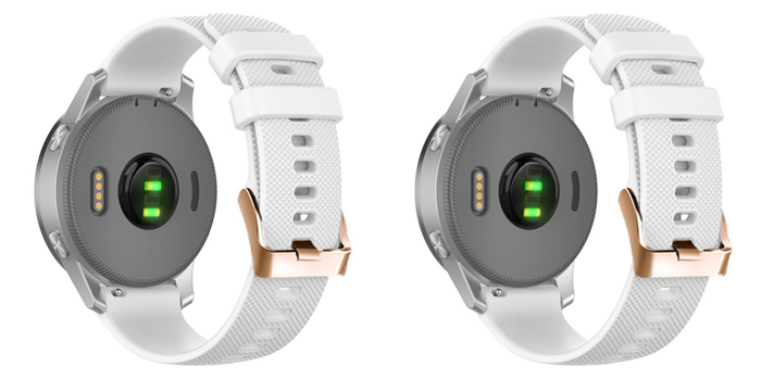 2x Sports Rem i Silikone til Garmin Venu 2S (40mm) / Venu 3S (41mm) / Vivomove 3S / Vivoactive 4S - Hvid